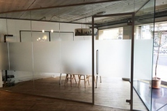 Glass Partition with frosted glass for privacy